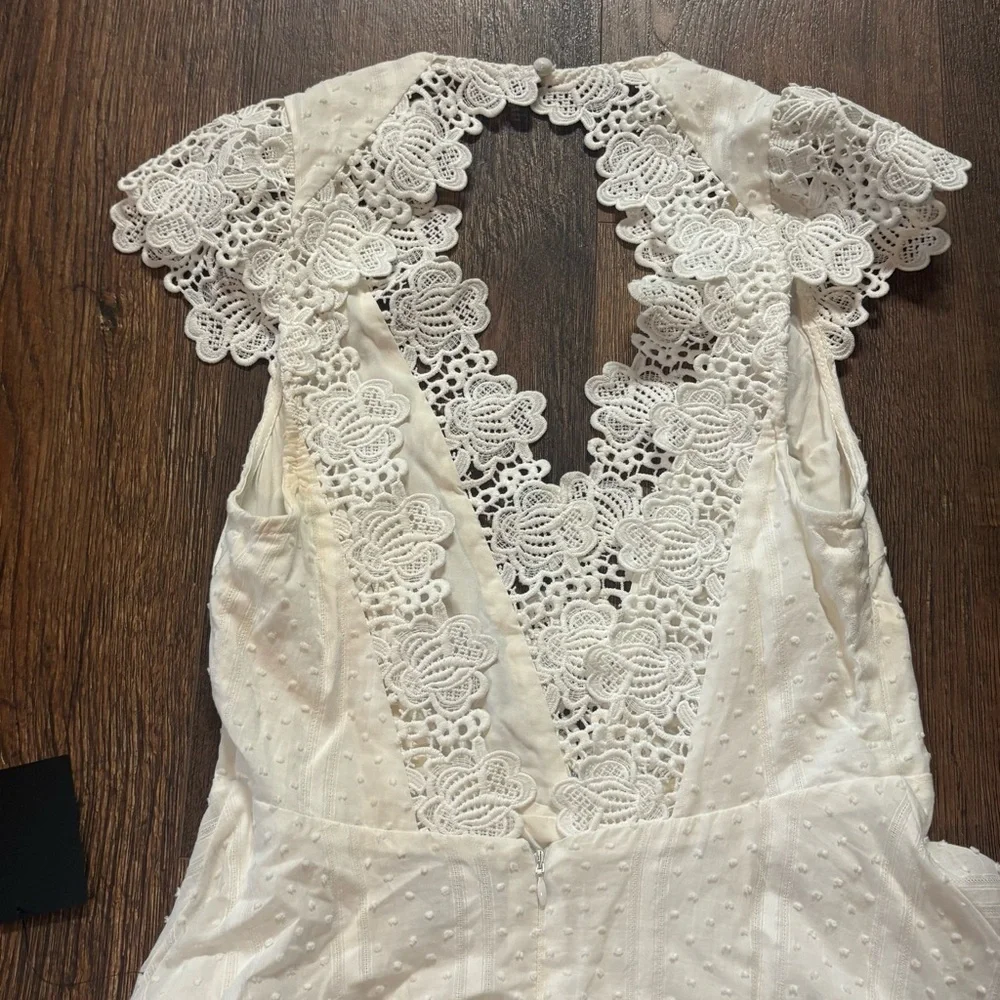 Lulu’s Believe in Dreams White Swiss Dot Lace Backless Skater Dress - Picture 4 of 7